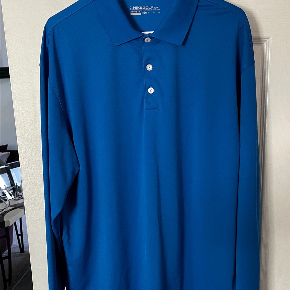Nike Men's Vibrant Blue Long Sleeve Polo
